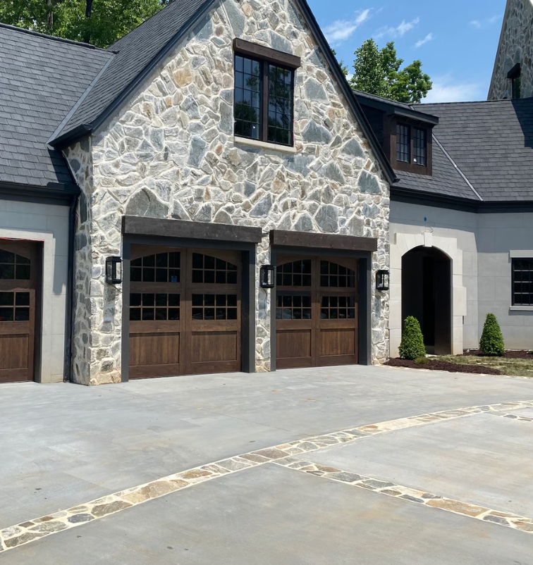 Custom handcrafted wooden garage door by Old Wood Dynasty in Anderson, SC